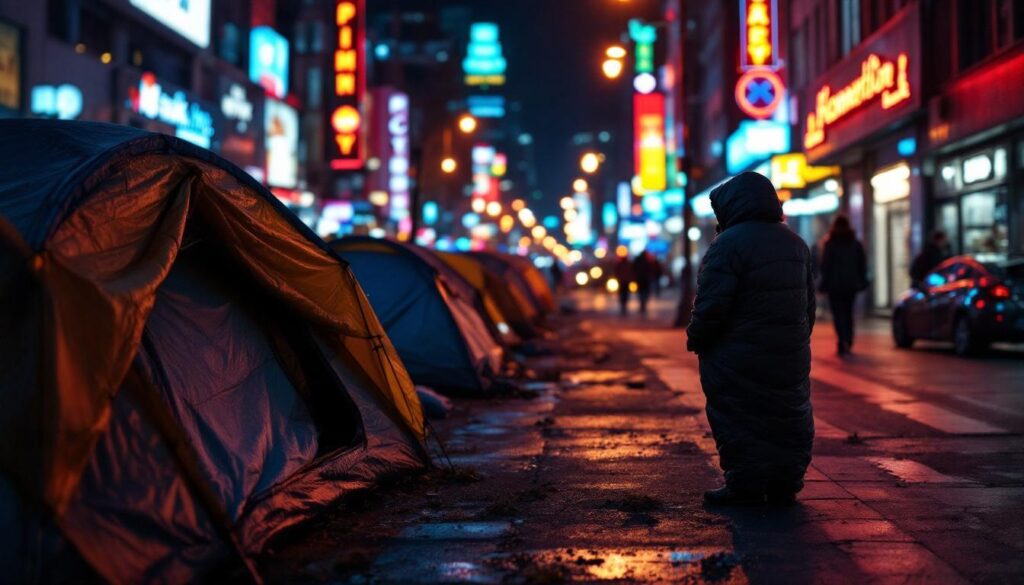 London’s West End tent village exposes sharp contrasts in homelessness and social equity